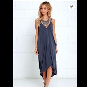 LUSH Mood & Melody Washed Blue High-Low Dress